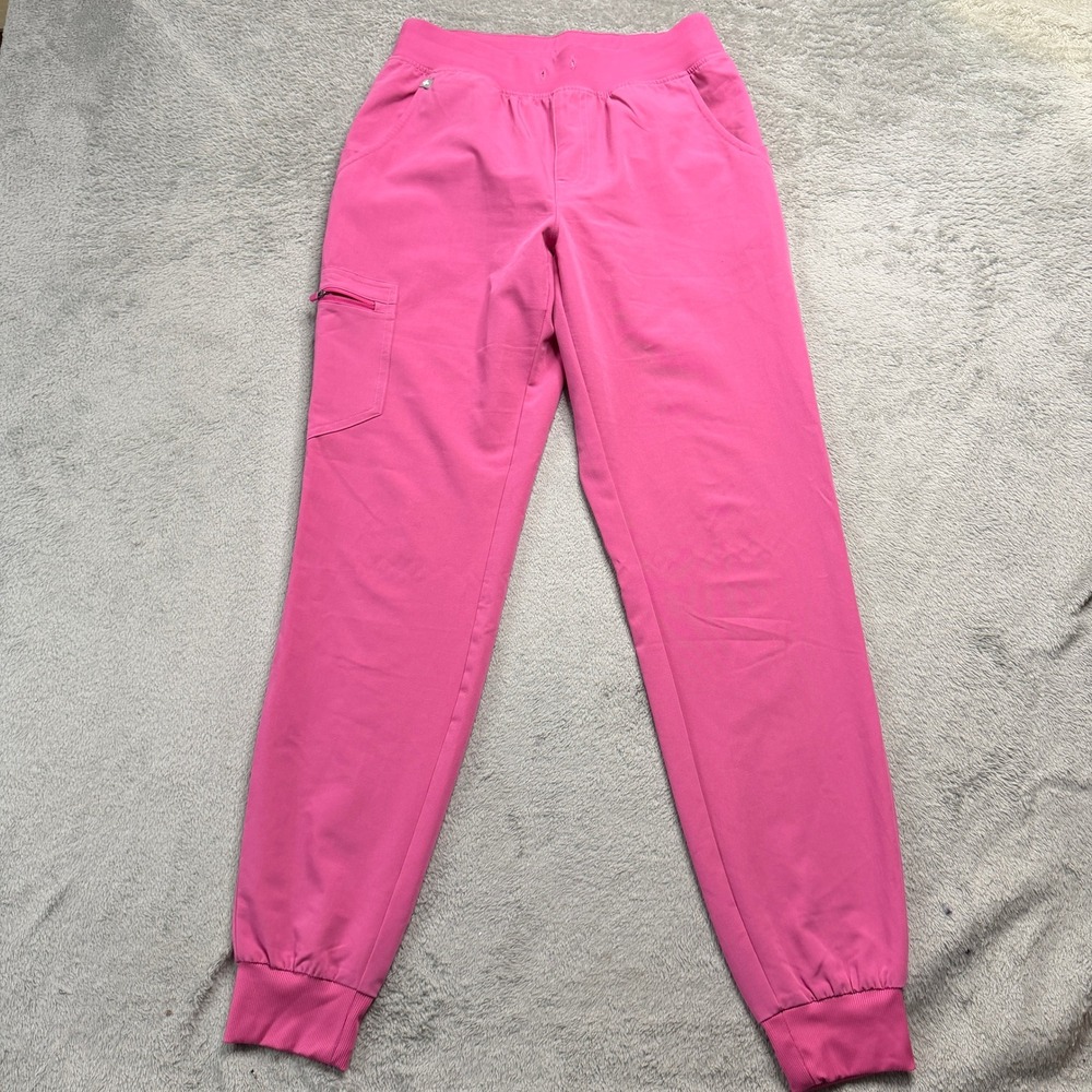 Figs Zamora Jogger Scrub Pants Pink Technical Collection Women Small Tall S/T